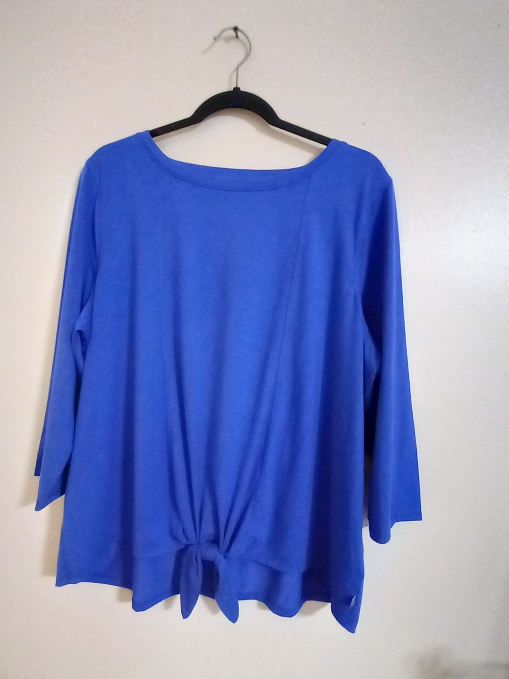 T By Talbots 3X Cobalt Blue Long Sleeve Tie-Front Top Lightweight